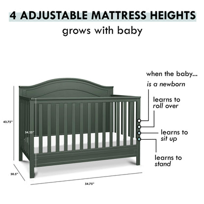 Davinci Charlie 4 - in - 1 Convertible Crib. Greenguard Gold Certified. Forest Green - Product image 9