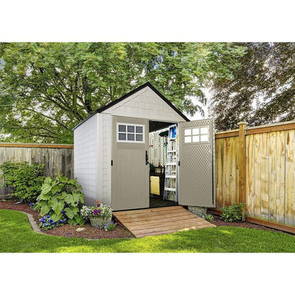 Rubbermaid 77 Ft Durable Weather Resistant Resin Outdoor Garden Storage Shed with Windows and Utility - Product image 10