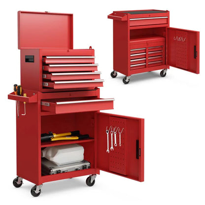 2-in-1 Rolling Tool Chest, 5-Drawer Tool Storage Cabinet with Wheels, Adjustable Shelf - Product image 31