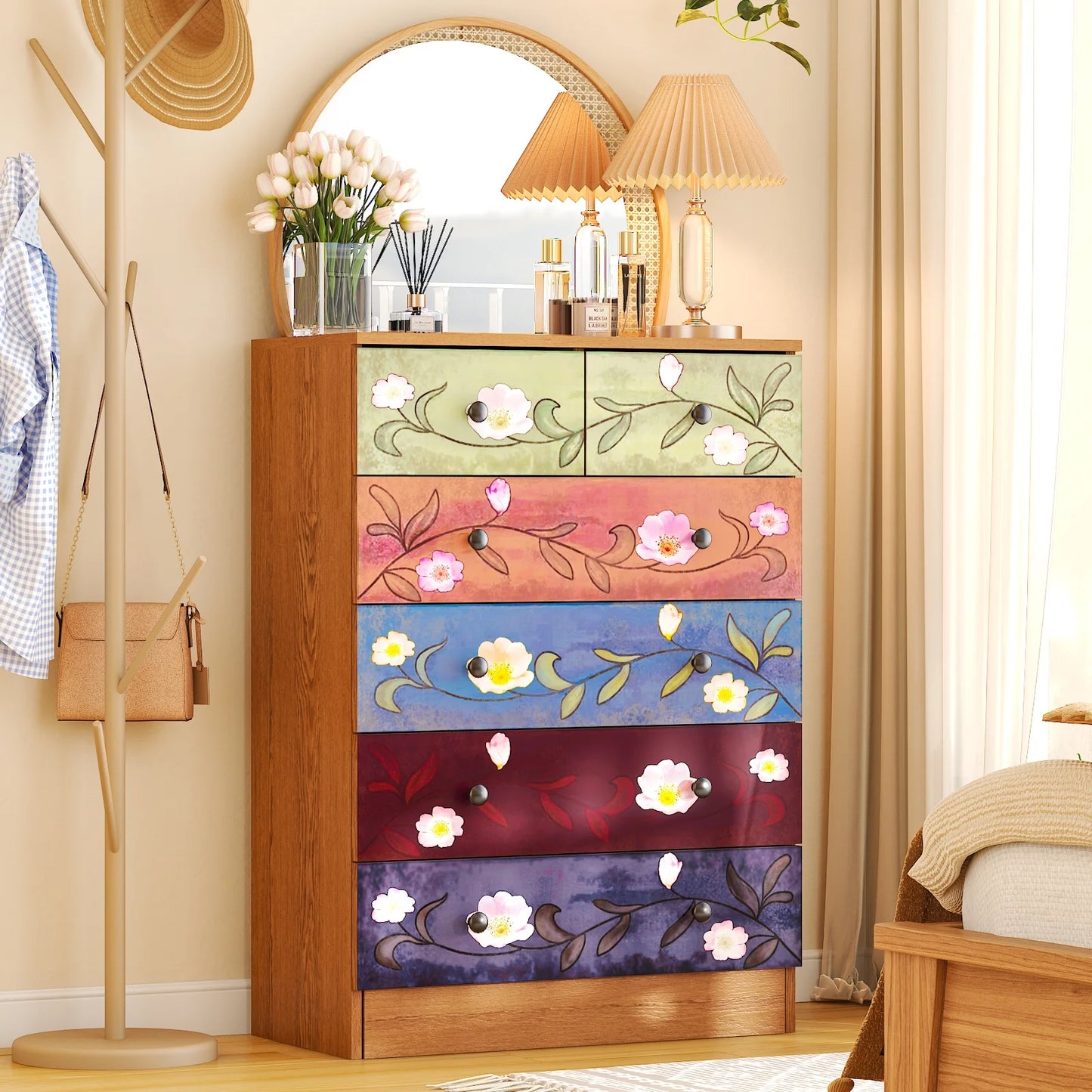 Ktaxon Wood 6 - Drawer Dresser Organizer for Bedroom Storage Tower for Entryway Hallway Closet - Product image 2