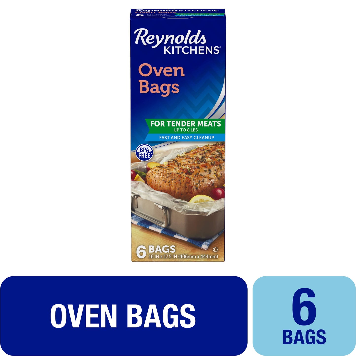 Reynolds Kitchens Oven Bags, for Tender Meats, Fast and Easy Cleanup - 6 bags - Product image 1