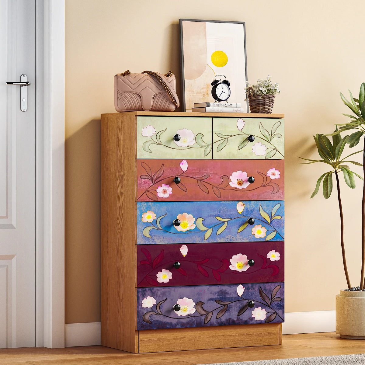 Ktaxon Wood 6 - Drawer Dresser Organizer for Bedroom Storage Tower for Entryway Hallway Closet - Product image 4