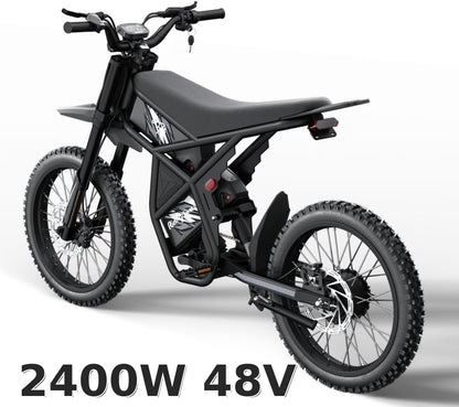 Ridingtimes GT73 Electric Motorbike 2400W 48V 18.2ah*2 Electric BIKE with 25" Tires Digital Screen Carbon - Product image 1