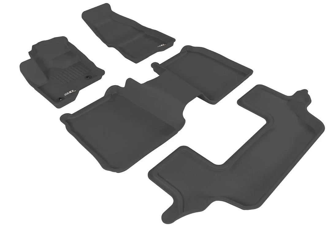 3D MAXpider L1FR05101509 - 2009-2019 Ford Flex Kagu 1st & 2nd & 3rd Row Floormats - Black